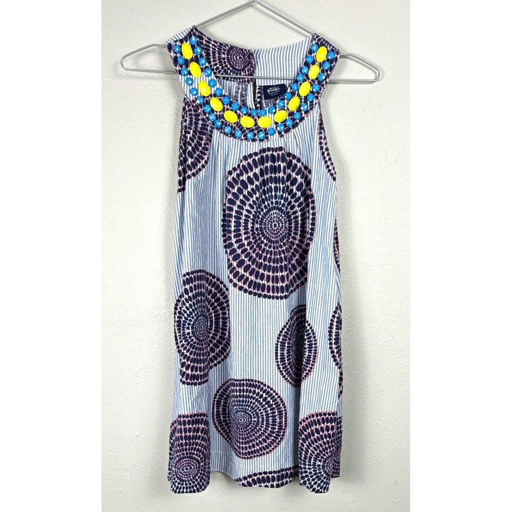 Mini Boden Girls 11-12Y Beaded Shift Dress Boho Geometric Festival Resort
